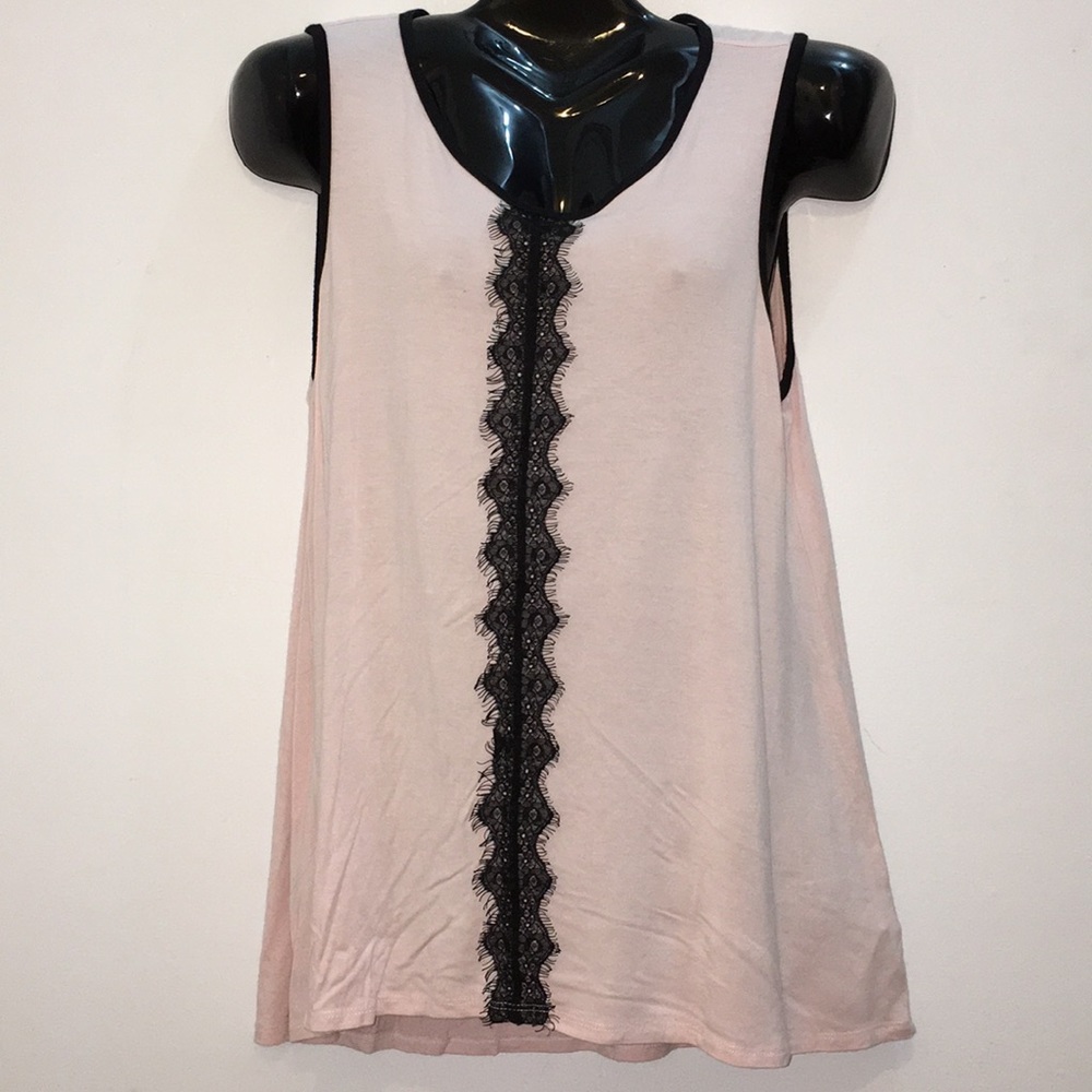 Faith & joy pink sleeveless top M